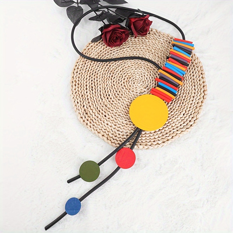 Bohemian Ethnic Style Women's Y Shape Rubber Necklace